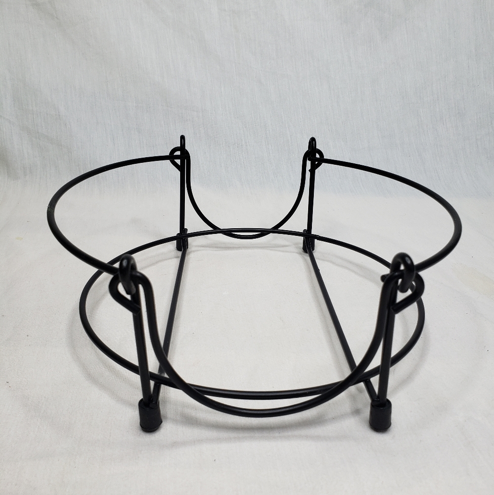Circular Black Metal Stacking Plate Holder 9.5" x 2 3/4"